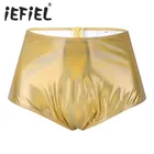 Модные блестящие женские шорты iEFiEL с высокой талией, на молнии сзади, с металлическим блеском, стильные шорты для ночного клуба, одежда для купания