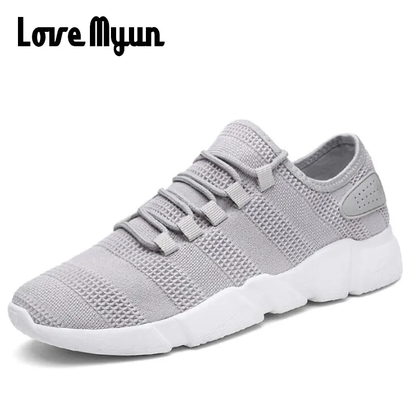 male fashion casual shoes Knitted weaving Men sneakers Breathable Mesh Walking footwear lightweight Flats Black MM-68 | Обувь
