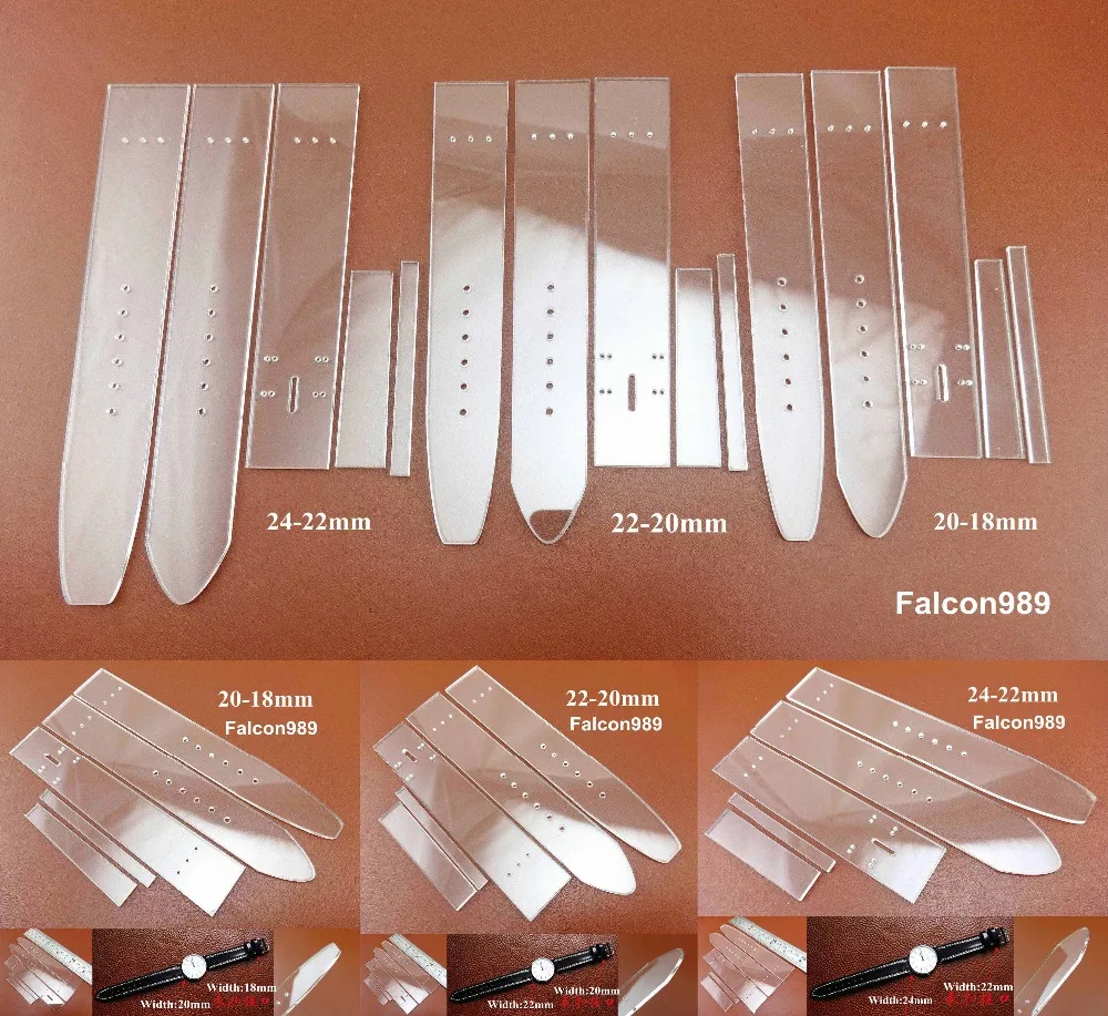 6 видов кожаного ремесла акриловый ремешок для часов Perspex трафарет шаблон набор