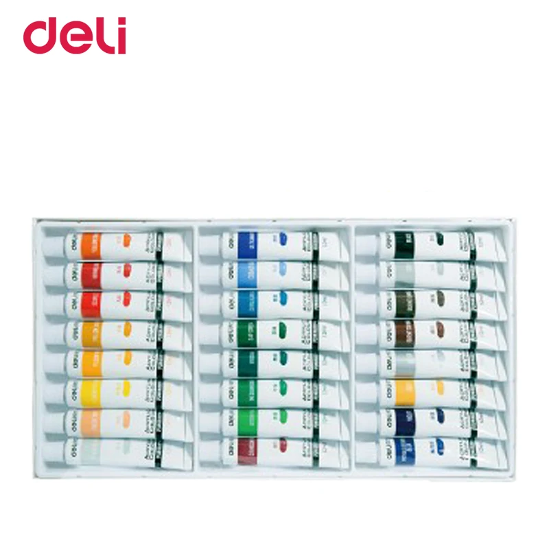 Deli 12/18/24 цветов акриловые краски для школы детская фотостойкость