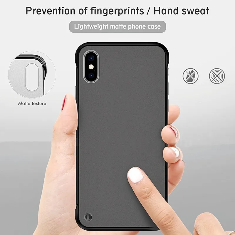 Ультра-тонкий без полей телефонные чехлы для iPhone X Case XS Max XR 7 8 6 S Plus матовый