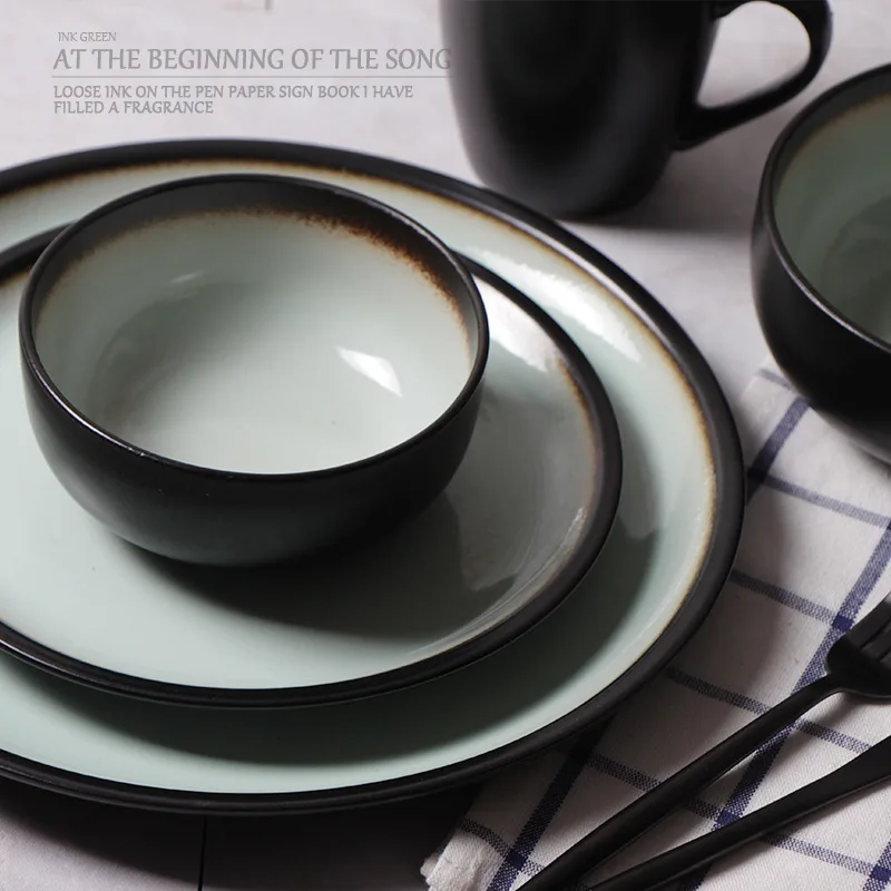 20 шт./компл. Бытовая керамическая миска и тарелка наборы посуды кухонные