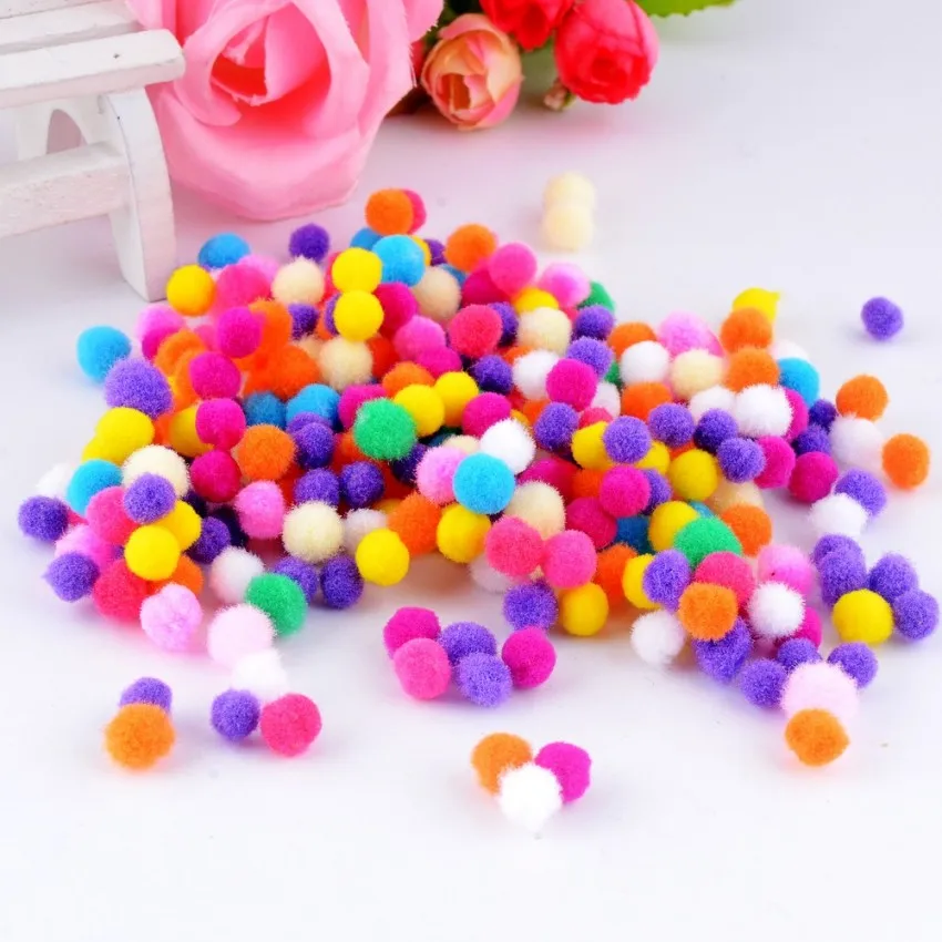 6mm 100pcs Разноцветный для художественного оформления ногтей, ручная работа мяч 8/10/12/15/20/25/30 мм меховой помпон домашний Декор Декоративные цветы ремесла K01445 - Цвет: 6mm 100pcs