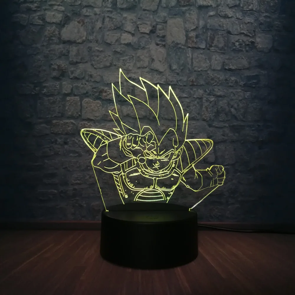 Япония мультфильм Лава 3D Светодиодная лампа Жемчуг дракона обезьяна Супер Saiyan