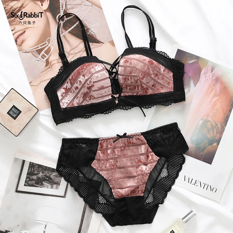 Женский кружевной комплект нижнего белья Roseheart розовый пуш ап с перекрестными