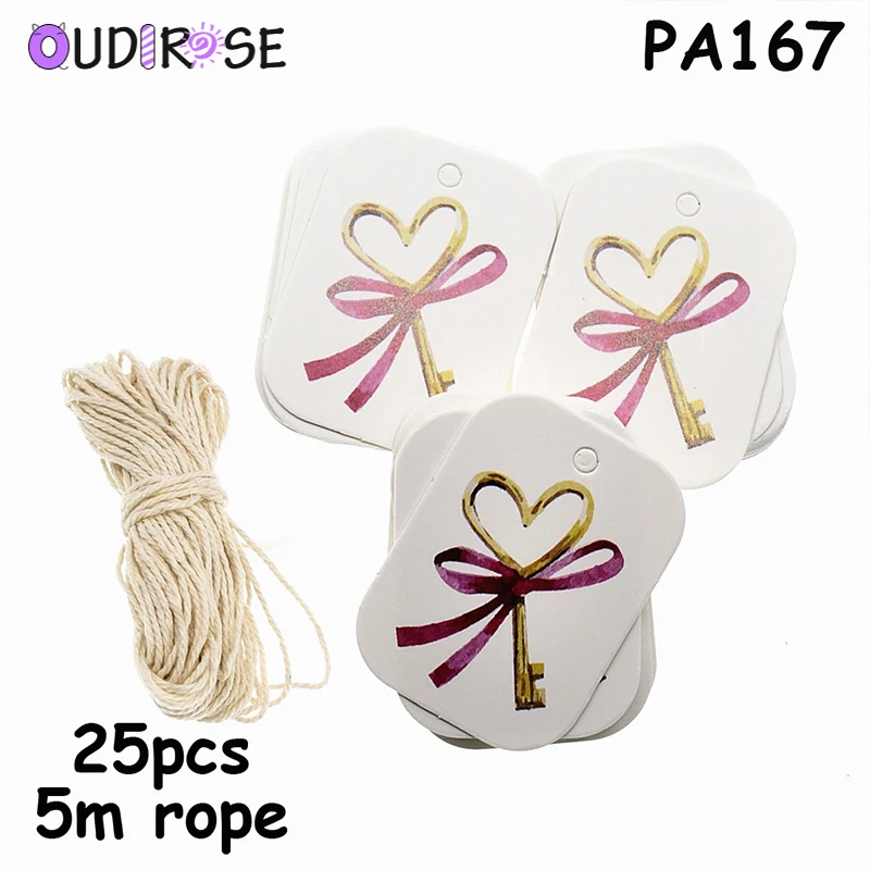 OUDIROSE 25 шт. бумага с Фламинго этикетка пеньковая веревка DIY ремесла украшение для