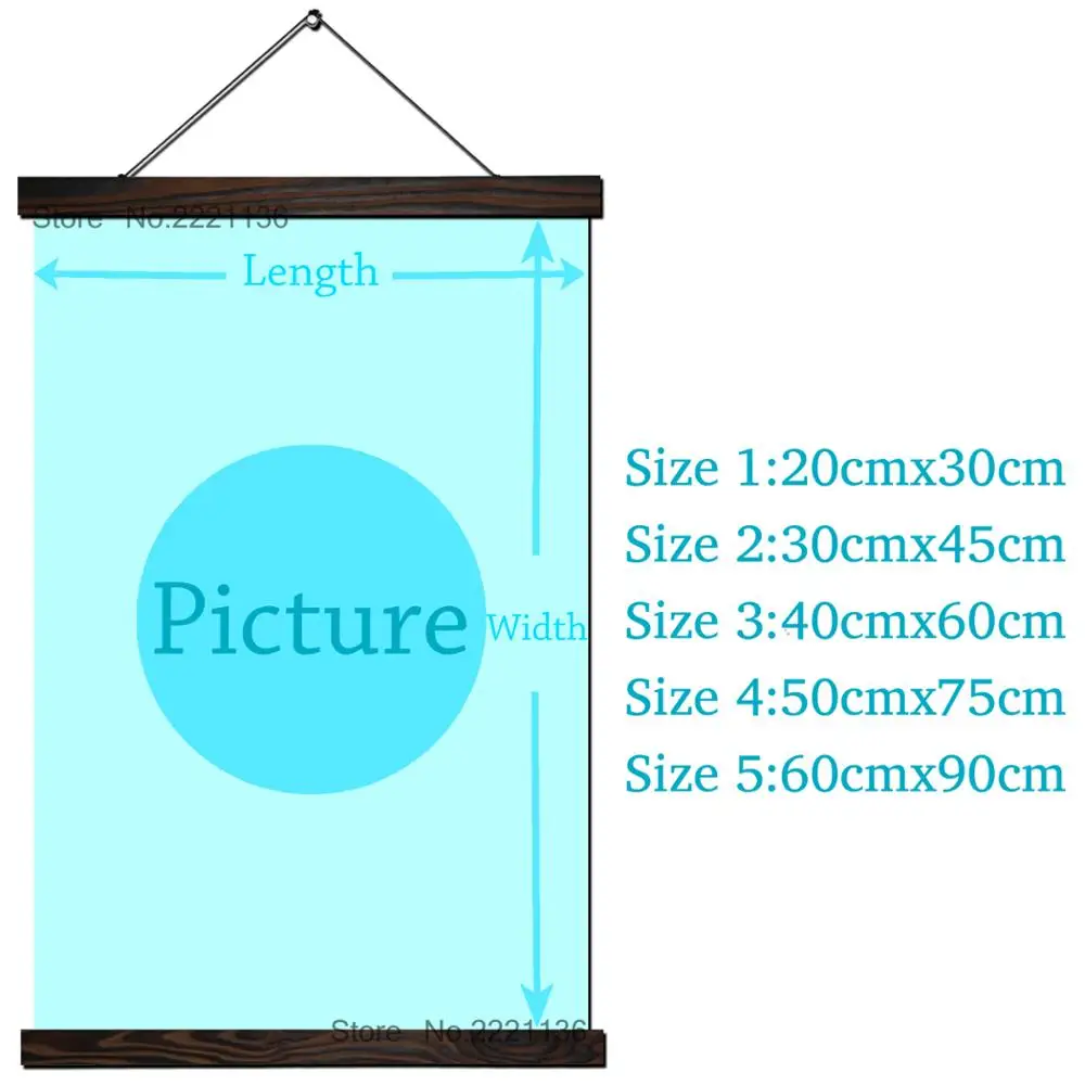 Лунная ночь волк свиток живопись HD настенное искусство подвесная Картина на