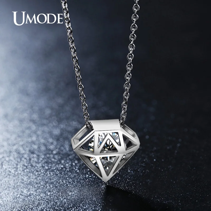 UMODE милое открытое круглое ожерелье с прозрачным цирконием белое золото цветные