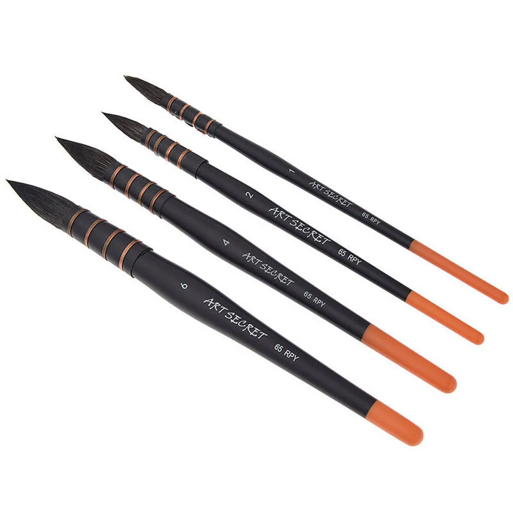 Кисти для рисования акварелью из беличьей шерсти с деревянной ручкой|Ручки и