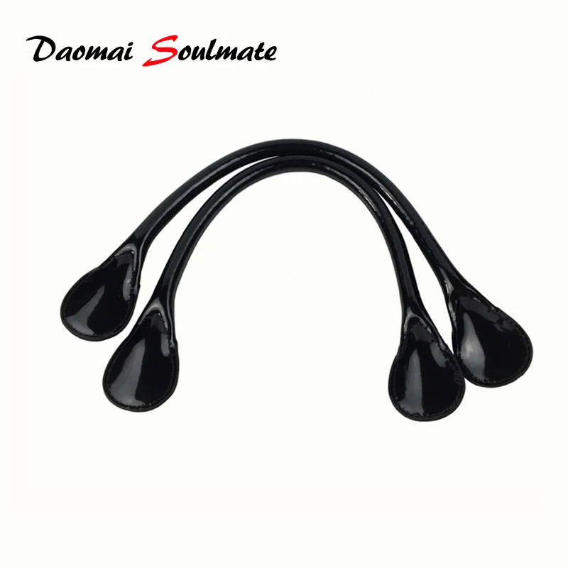 Короткая Длинная блестящая черная ручка из искусственной кожи для Obag