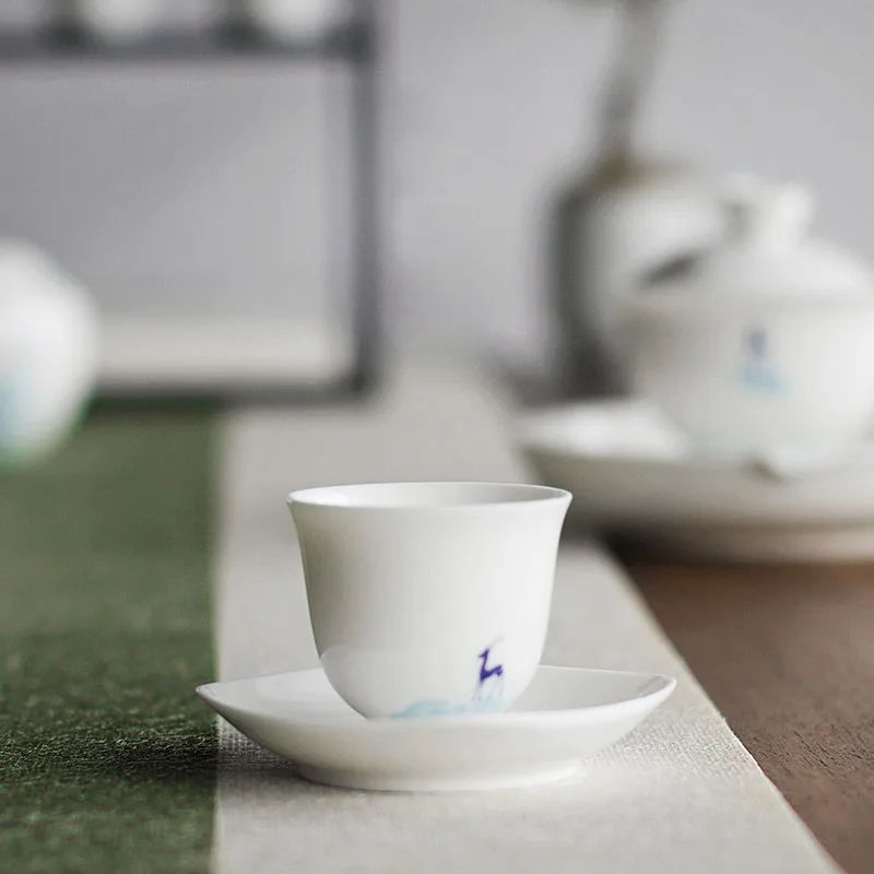45 мл японский стиль Олень Бог чашка чайная керамическая белая Нефритовая