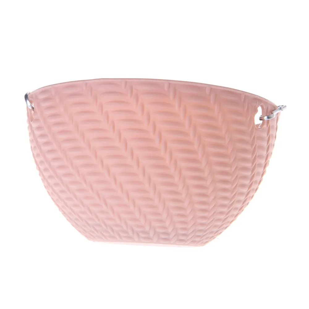 OOTDTY круглая пластиковая подвесная корзина цветочный горшок 16x10 см садовые растения цепь украшения растений