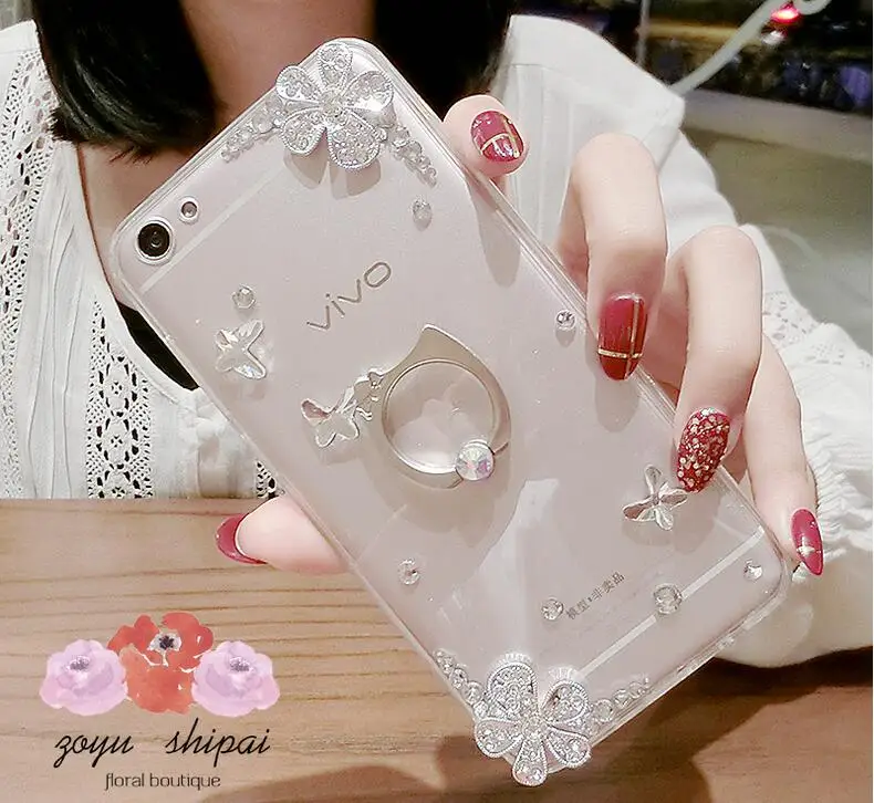 Подставка со стразами чехол Diamond Flower крышка для OPPO R7 R7S R9 R9S R11 R11s R15 плюс A37 A39 A57 A59 a71