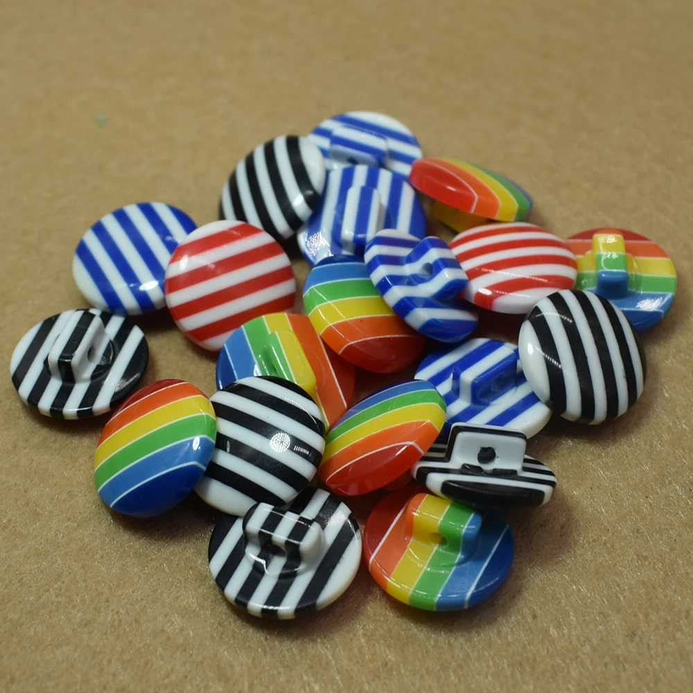 10PCS Black and White Stripes Buttons 15/18/20MM Resin Button with Shank Sewing Scrapbooking Garment DIY Apparel | Дом и сад