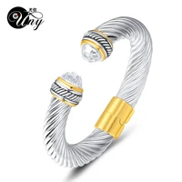 uny bangles fashion designer inspired unique brand bracelets cuff antique twisted wire cz bracelet women vintage trendy bangles