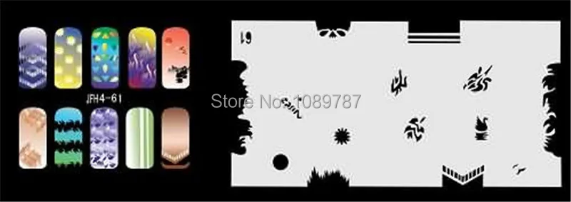 Многоразовые фотообои 320 дизайнов 20 листов шаблона набор 4|airbrush nail art|airbrush setnail art