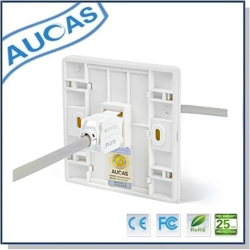 Фото Aucas 4 шт. настенная панель настенное крепление RJ45 гнездо защита от пыли 1 порт/2 порта/4 порта лицевая пластина для сети Keystone Jack Бесплатная дост... №3