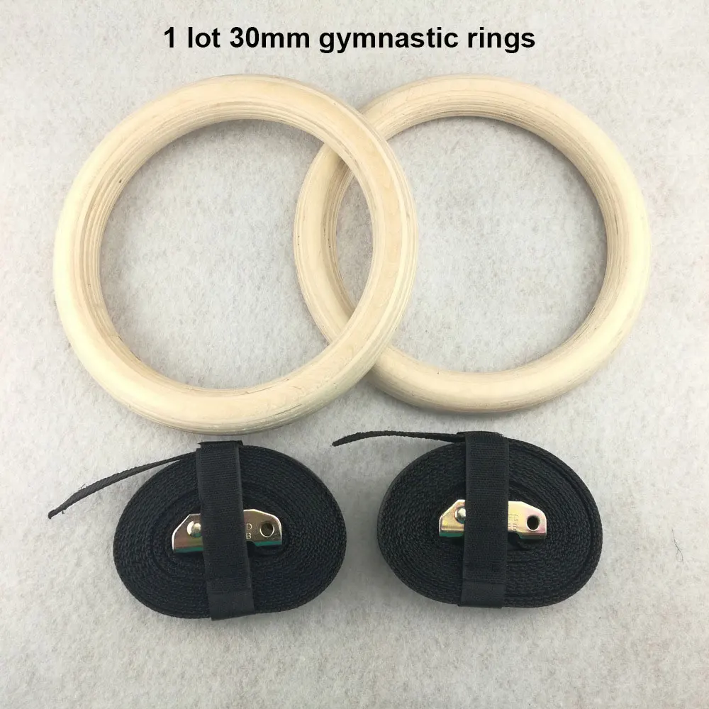 32mm-a pair Профессиональные березовые 1 пара гимнастических колец длинные пряжки ремни фитнес-тренировочное кольцо подъемная веревка гимнастические аксессуары для спортзала - Цвет: 32mm-a pair