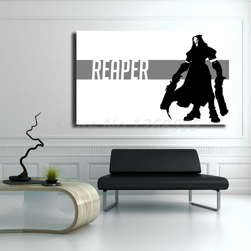 Настенный плакат и печать на холсте Game overclock Reaper Black HD декоративная картина для