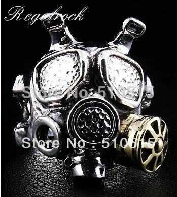 Regalrock Steampunk Machinery череп Oddities ювелирные изделия Daleks Apocalypse Противогаз Кольцо|gas mask