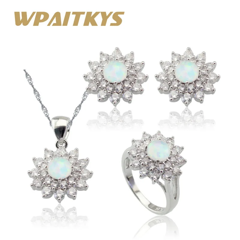 Женский ювелирный комплект из колье серёг и кольца с фианитом|colorful jewelry sets|jewelry sets