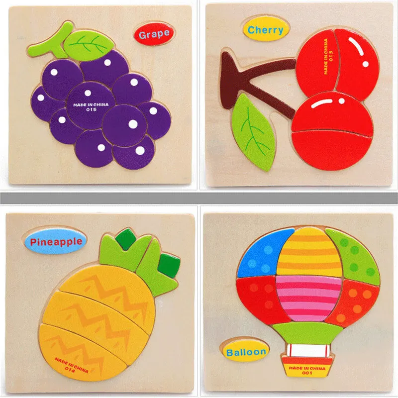 Деревянный 3D головоломки деревянная игрушка-головоломка дети мультфильм