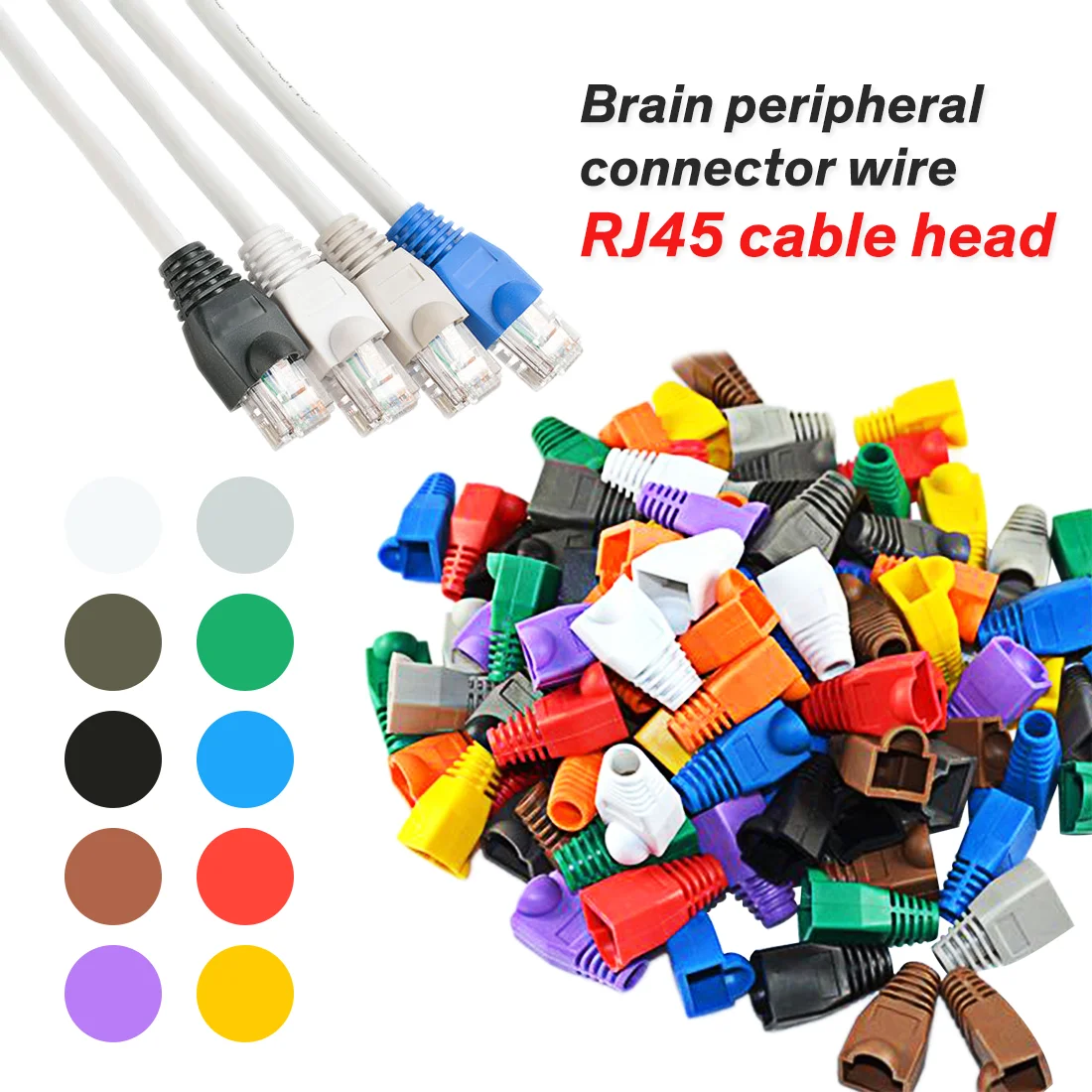 20 шт. колпачки-адаптеры для сетевого кабеля Ethernet 0 6 мм коннекторы RJ45 Cat5 CAT6 крышка