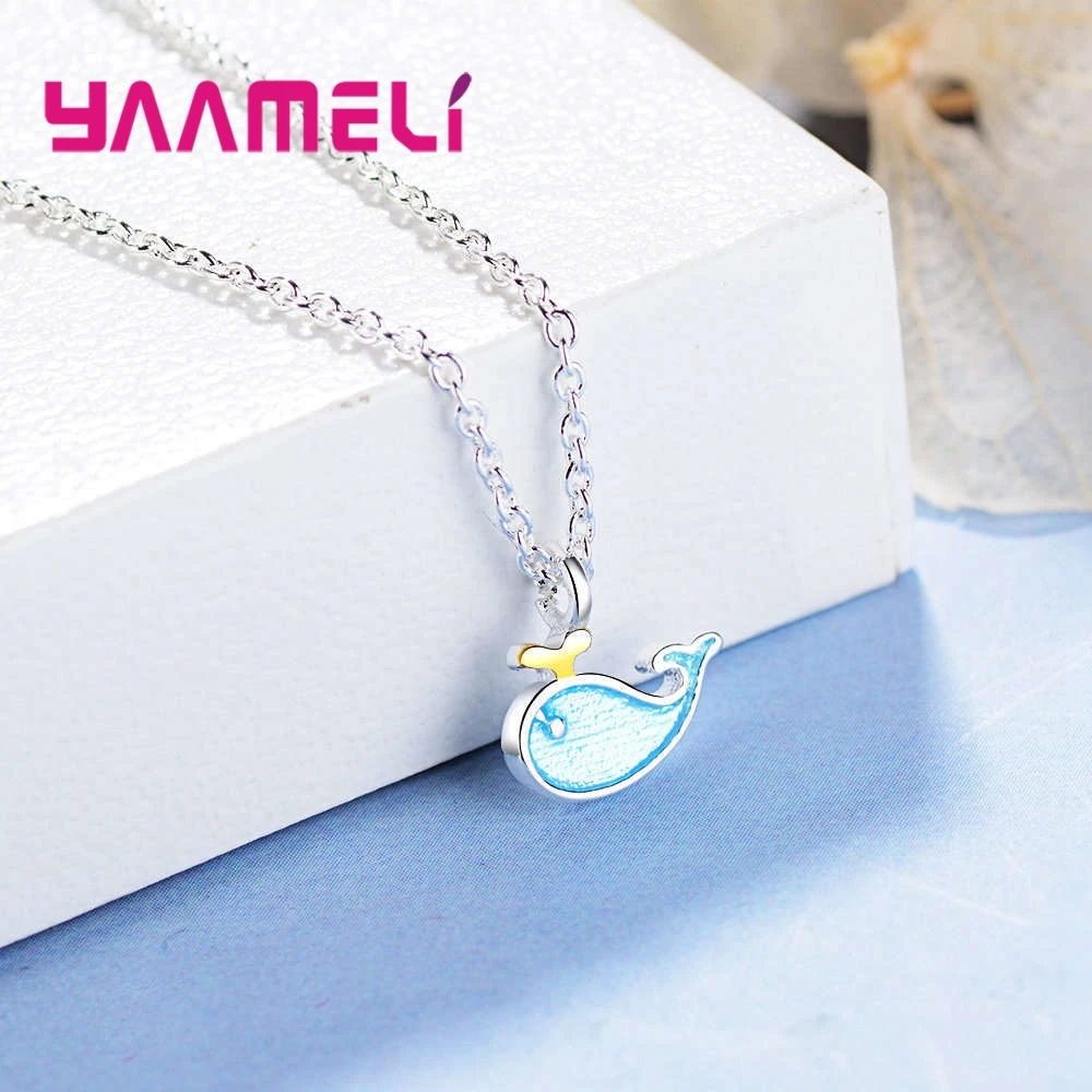 Ожерелье женское из серебра 925 пробы в форме дельфина