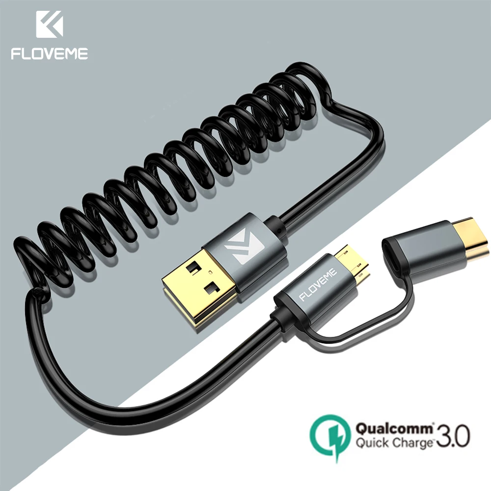 2 в 1 кабель Micro USB Type C для Samsung S8 S9 S10 Xiaomi 4|Кабели мобильных телефонов| |