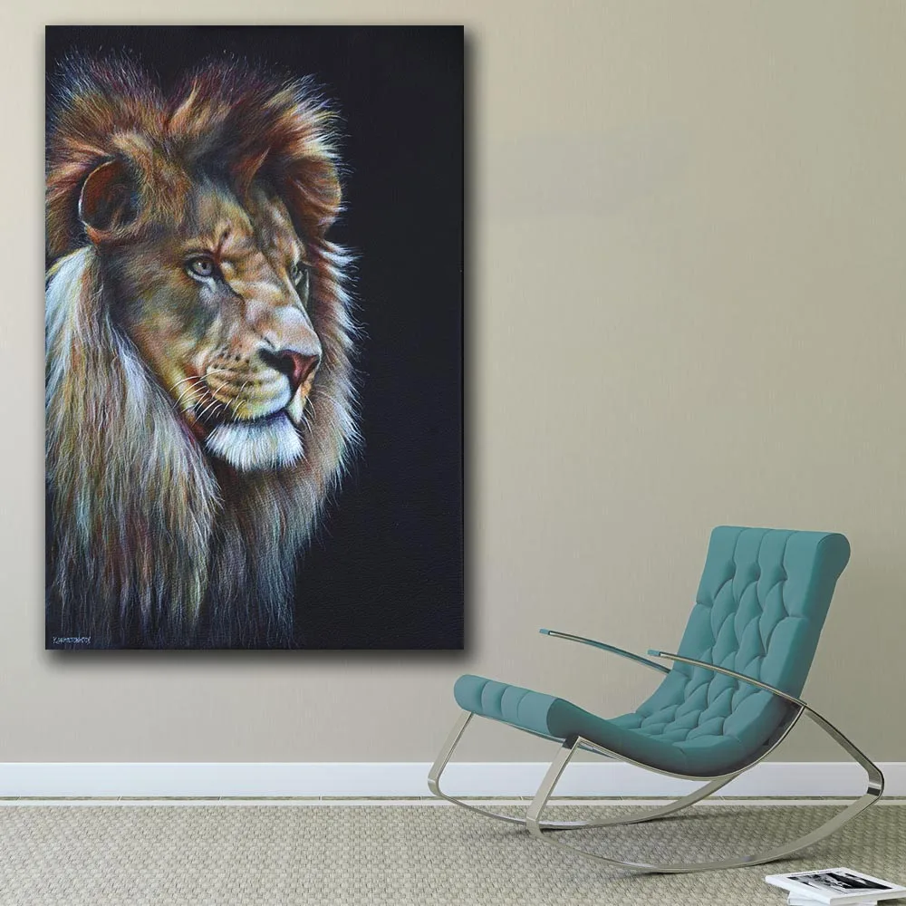 

Fashion Oil Painting Animal Lion Portrait Canvas Painting For Living Room Home Decor Oil Painting On Canvas Wall Painting
