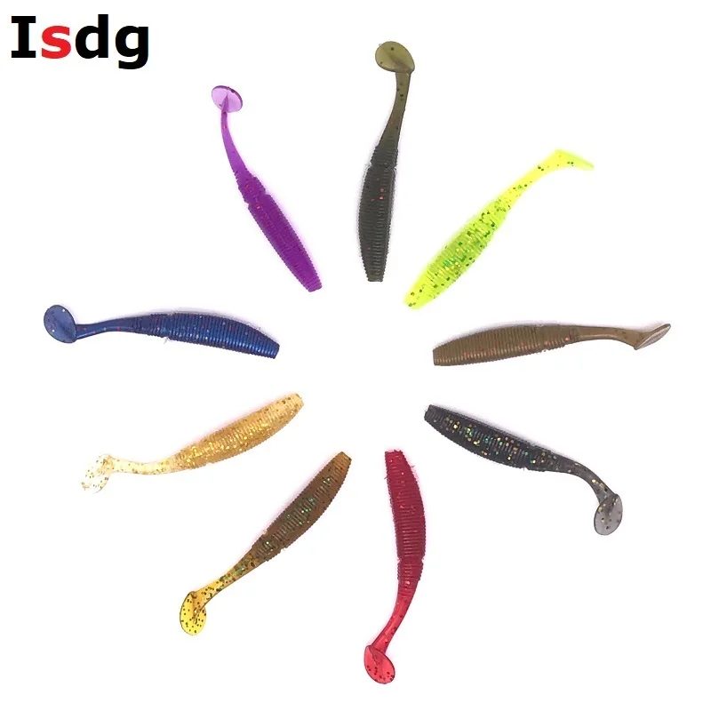 ISDG 15 шт./лот 5 см/1 г рыболовная Мягкая приманка морской огурец весло Т-образный