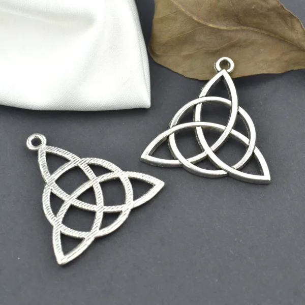 50 шт./лот Античные тибетские серебряные подвески металлические triquetra подходят