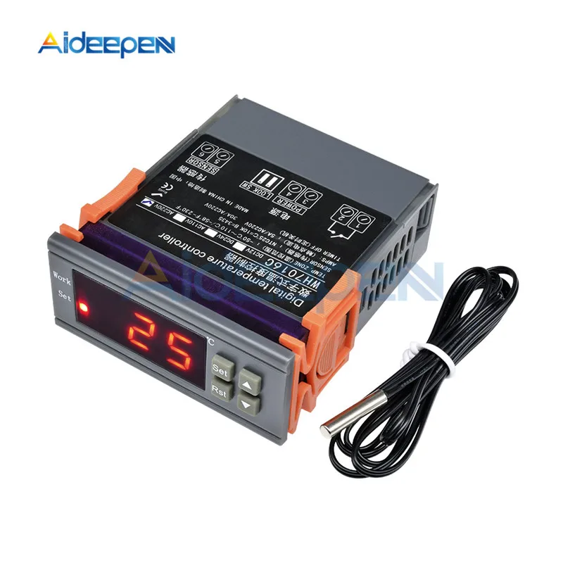 Цифровой регулятор температуры WH7016C DC 12 В 24 AC 220 10A ЖК дисплей регулирующий