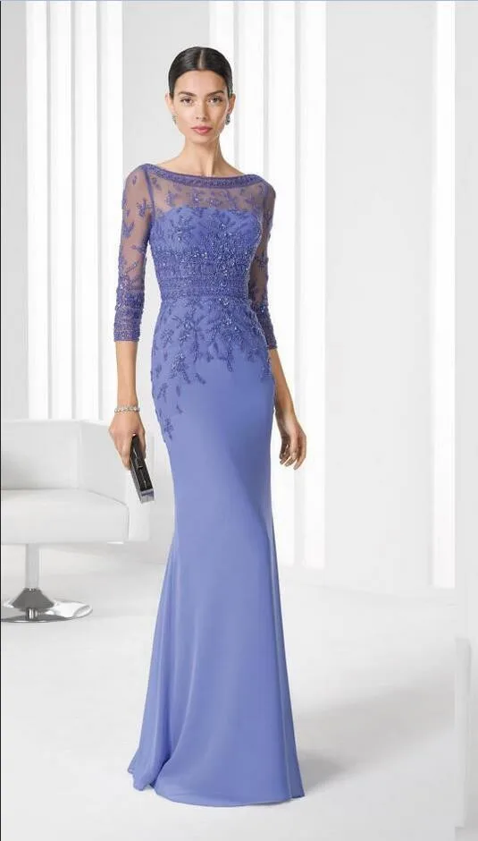 Robe Mere De La Mariee, кружевные платья для матери невесты, с длинным рукавом, с аппликацией, для жениха, длинное платье для крестной матери, платья для свадьбы - Цвет: as picture