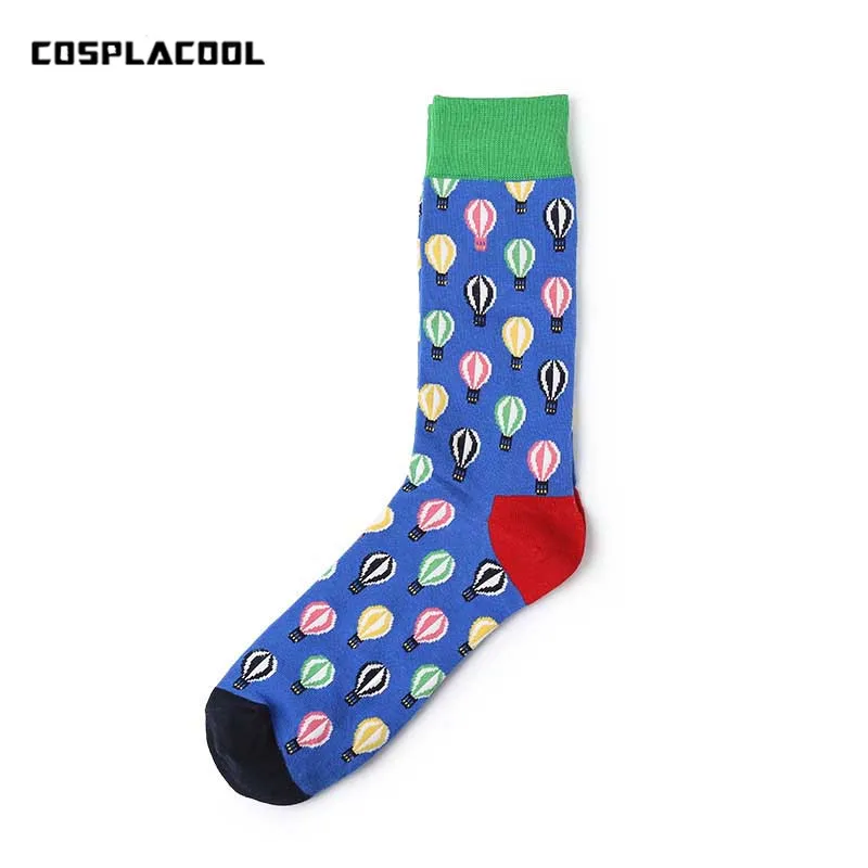 

[COSPLACOOL]1 Pair Balloon Pattern Happy Sock Design Funny Socks Men Fashion Hip Hop Skateboard Casual Unisex High Quality Meias