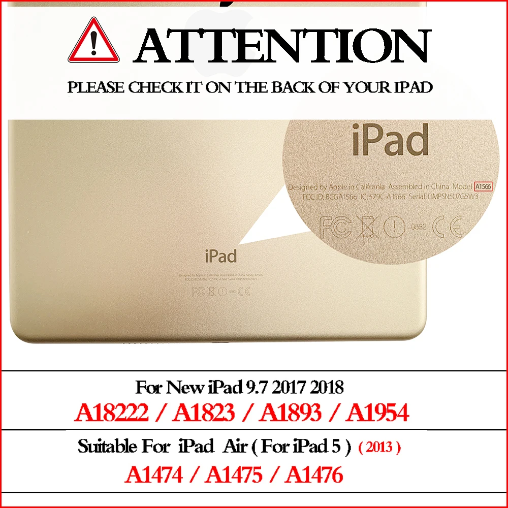 Чехол-подставка для нового iPad 9,7 дюйма и выпуск 6. Ультра тонкий смарт-чехол также для iPad Air retina чехол Авто Пробуждение/сон