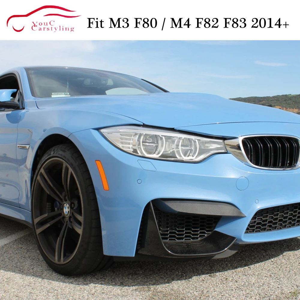 M3 M4 углеродного волокна передний бампер спойлер верх сплиттер для BMW F80 седан F82 F83