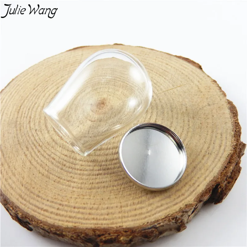 

Julie Wang 4 комплекта металлическая основа круглый стеклянный шар ручной работы ожерелье для дисплея Женские винтажные ювелирные изделия фурнитура