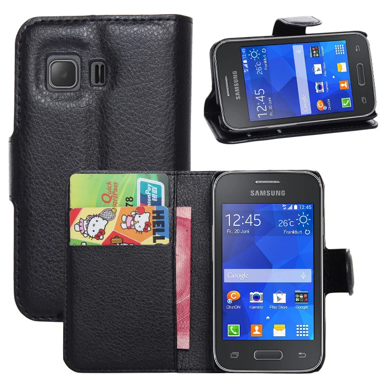 Винтажный кожаный чехол кошелек с подставкой для Samsung Galaxy Young 2 G130 полиуретановая