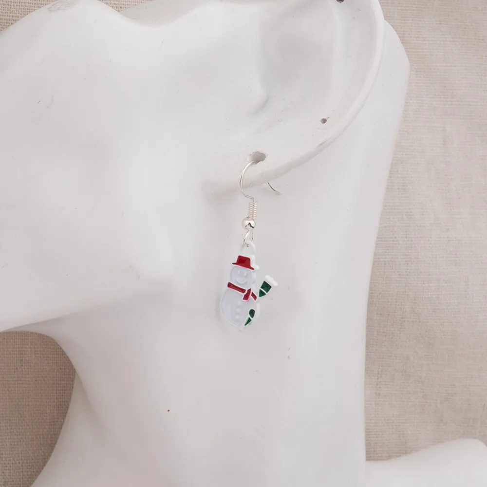 DoreenBeads рождественские милые Висячие Серьги серебристые красные перчатки Конфета