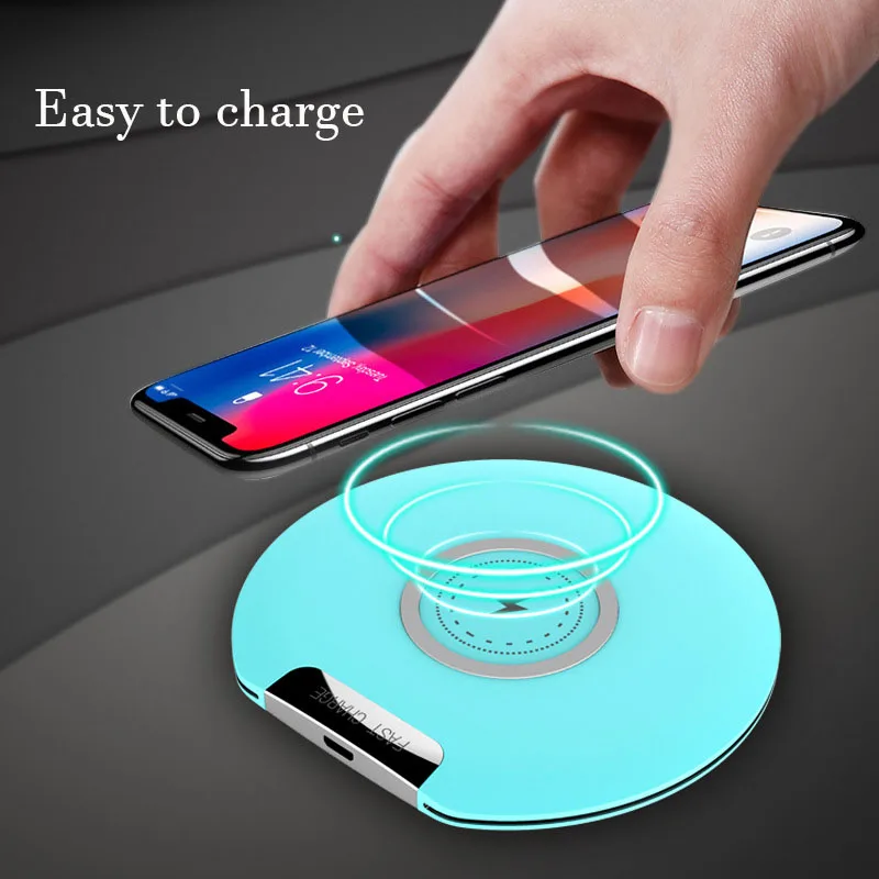 Qi Wireless Charger Pad cargador inalambrico For iphone x xs xr 8 plus huawei mate 20 pro 10w charging for samsung charger s9 s8 | Мобильные