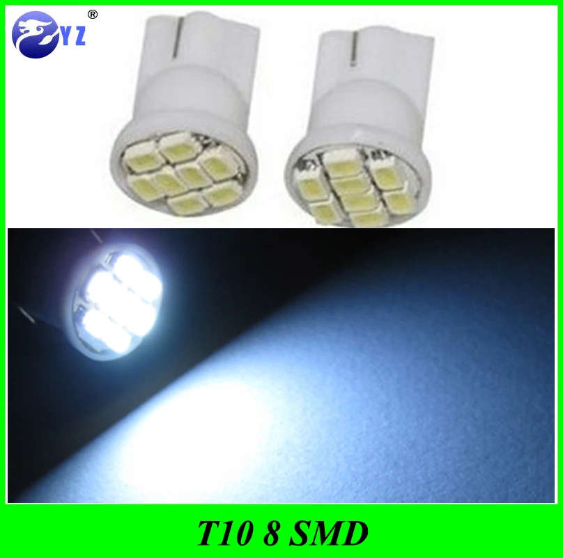 100 шт. Автомобильные светодиодные лампы T10 1206/3020 smd 8smd 194 168 192 W5W t10 | Автомобили и