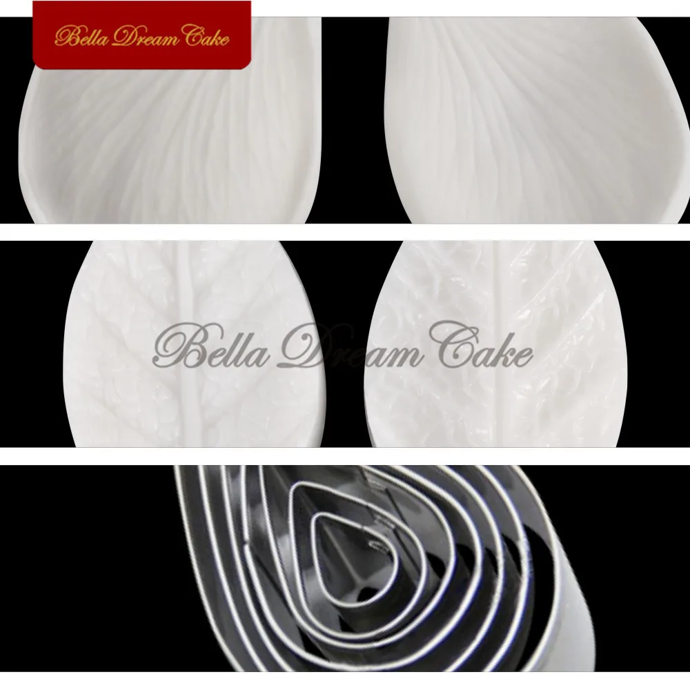 Силиконовая форма для цветов и листьев с резаком из нержавеющей стали | Дом сад