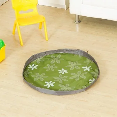 green Коврик-головоломка, детский игровой коврик, сумка для хранения из ткани Оксфорд, детские игрушки, мешочек для мелочей, переносная складная сумка-Органайзер для игрушек, зеленый, розовый, голубой цвет - Цвет: green