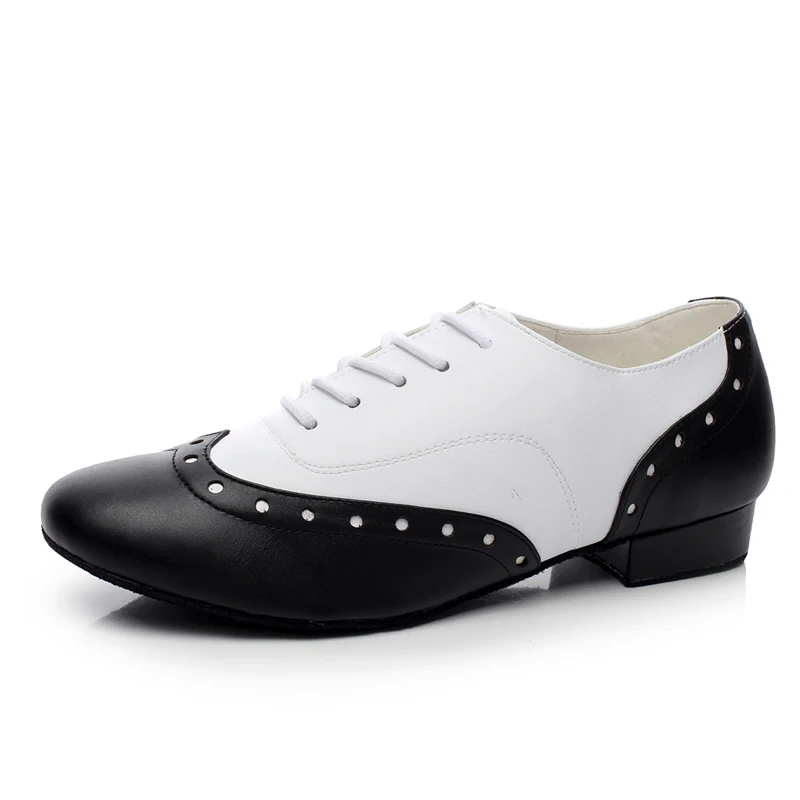 Sneakers Genuine leather Latin dance shoes For Men Boy Sports Shoes Heel 4cm Big Size Free Gift  Black and White Brand Shoes HOT