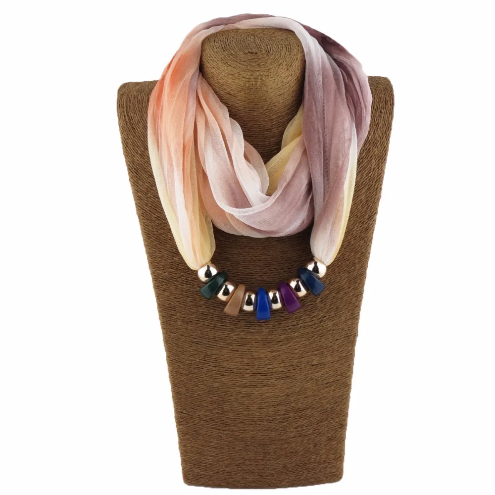 RUNMEIFA шарф с подвесками градиентный цвет полиэстер новый стиль шелк