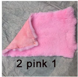 2 pink 1 Высокое качество, классический цвет, настоящий мех кролика, натуральный мех кролика, сделай сам, пушистый кожаный мех,, сделай сам, украшение для дома - Цвет: 2 pink 1