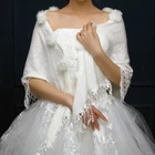 Элегантные Свадебные Шали, зимние треугольные свадебные куртки, белые женские блестящие шали
