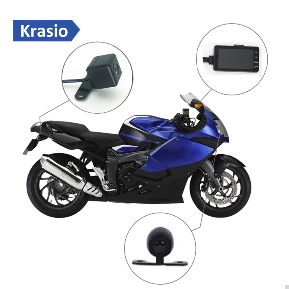 HD 720P Автомобильная черная коробка с двойными линзами мотоциклетный