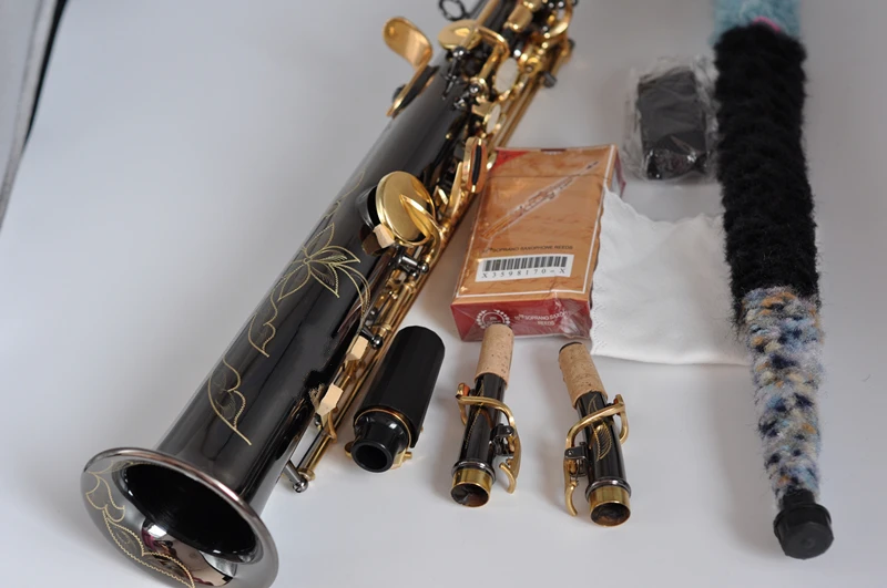 SevenAngel сопрано саксофон R54 прямой саксофон B плоский Saxofone профессиональные музыкальные инструменты черный никель золото Прямая поставка